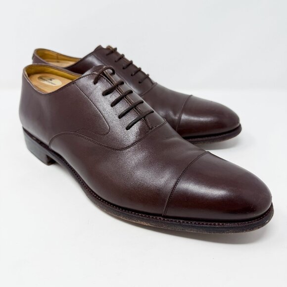 Meermin Brown Leather Oxford Cap Toe Dress Shoes Men's Size 11.5 Made in Spain - Picture 1 of 10